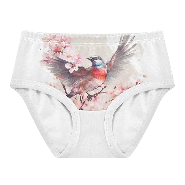 ALAZA Toddler Girls Cotton Hipster Underwear Soft Bird Sparrow 5 2 Pack 2T
