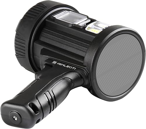 Miniatura 3 de Foco recargable, linterna LED de mano de 1000000 lúmenes con luz COB y paneles solares, foco ultra brillante y ligero para caza, navegación y