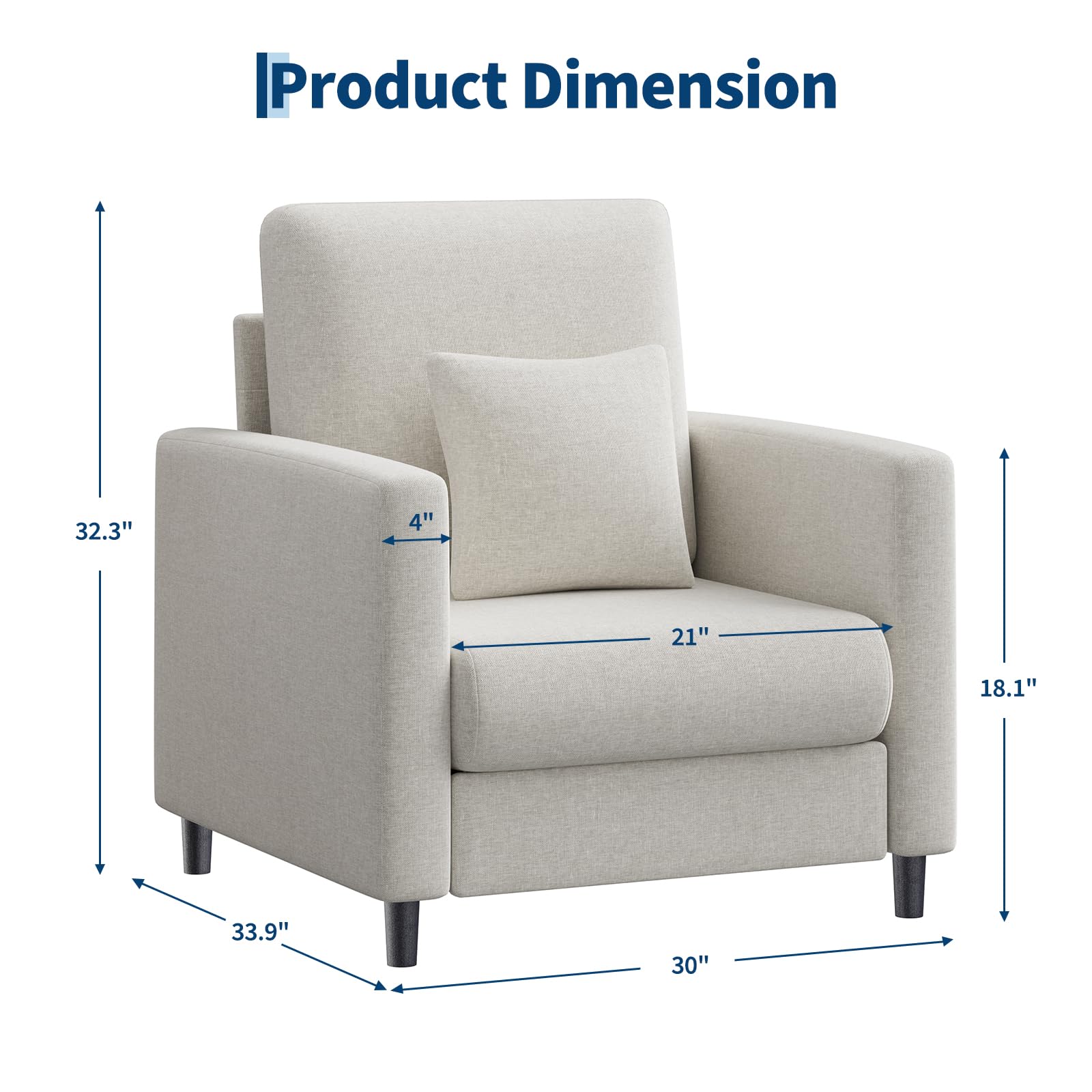 2-Sitzer Sofa & Akzentstuhl Set – Kompaktes & bequemes Design – Polyurethan-Polsterung – Ideal für kleine Räume, Wohnzimmer oder Schlafzimme