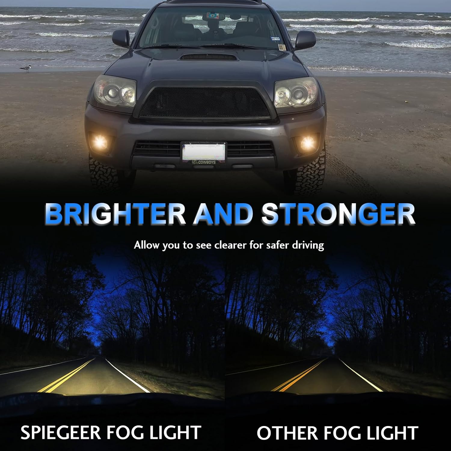Fog Lights Assembly for 2006 2007 2008 2009 Toyota 4Runner Fog Lamps Replacement Kit with Switch&Wiring Kit with 9006 12V 55W Halogen Bulbs Clear Lens