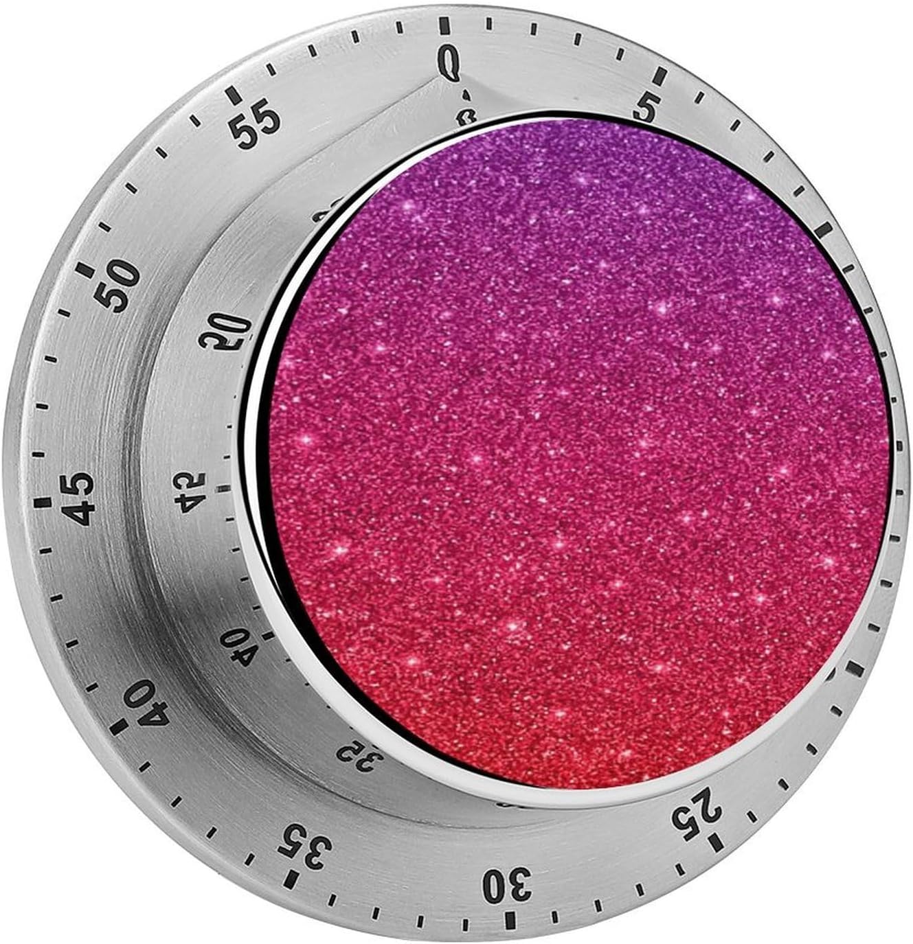 Gradient Sequin Sparkle Timer Stainless Steel Mechanical Countdown Timer for Loud Alarm Cute Magnetic Timers Time Management Tool Cooking Kitchen Timers for Baking Grilling