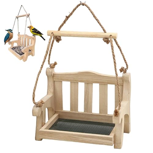 Hanging Bird Feeder Wild Bird Feeders Wooden Outdoor Feeders with