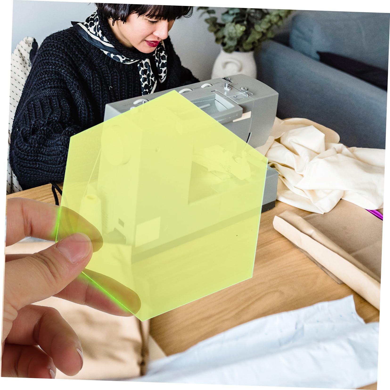 Regla Hexagonal de Acrílico para Patchwork y Bordado DIY 4 Piezas