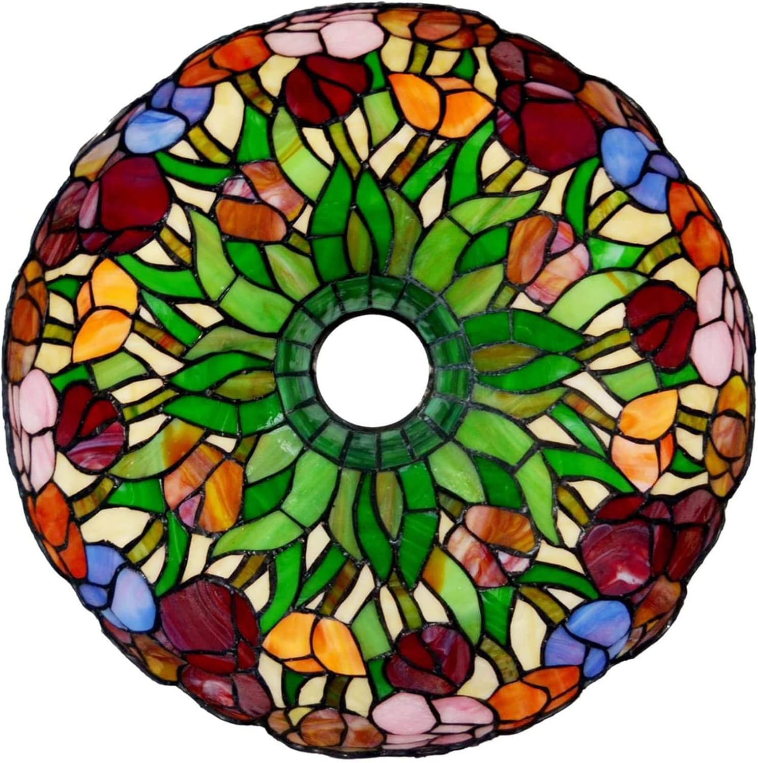 Tiffany Floor Lights 14" Wide Stained Glass Home Decor Light Rose Design Lamp Shade Iron Base Floor Lamp for Living Room Bedroom Kitchen Office Table Dresser Bar Bookcase Nightstand 72" High