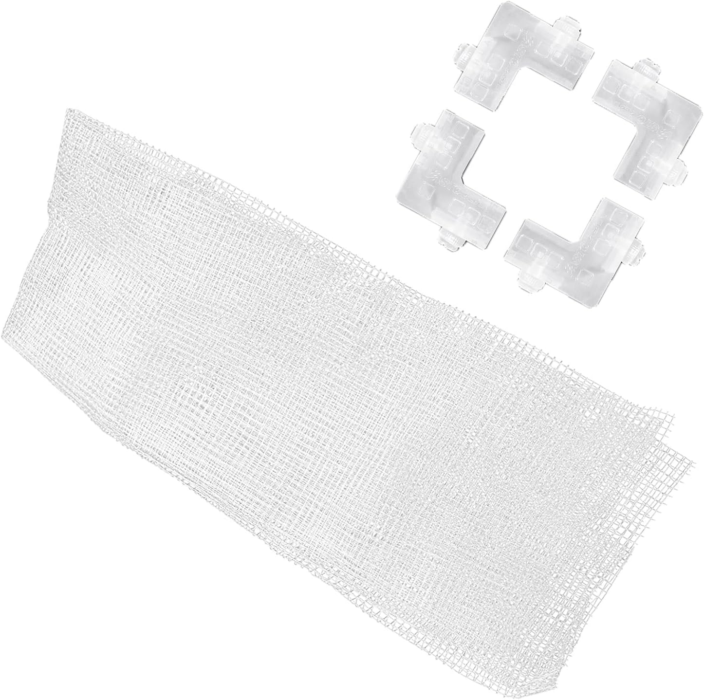 Aquarium Screen Net Clear Mesh Invisible Fish for Screen Net Anti-Jumping Covers Replacement with 4 Fixing Clip