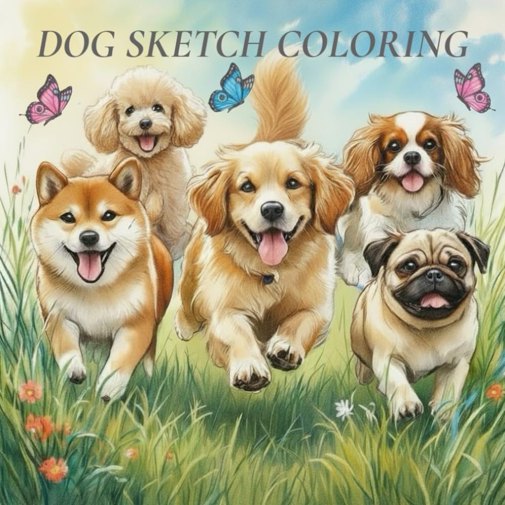 DOG SKETCH COLORING: A Happy World of Dogs Discovered Through Coloring