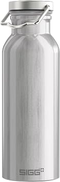 SIGG 60190 زجاجة مياه خارجية، خفيفة الوزن، زجاجة ألومنيوم سويسرية، ألومنيوم أصلي، 1.6 fl oz 0.5 L، Al