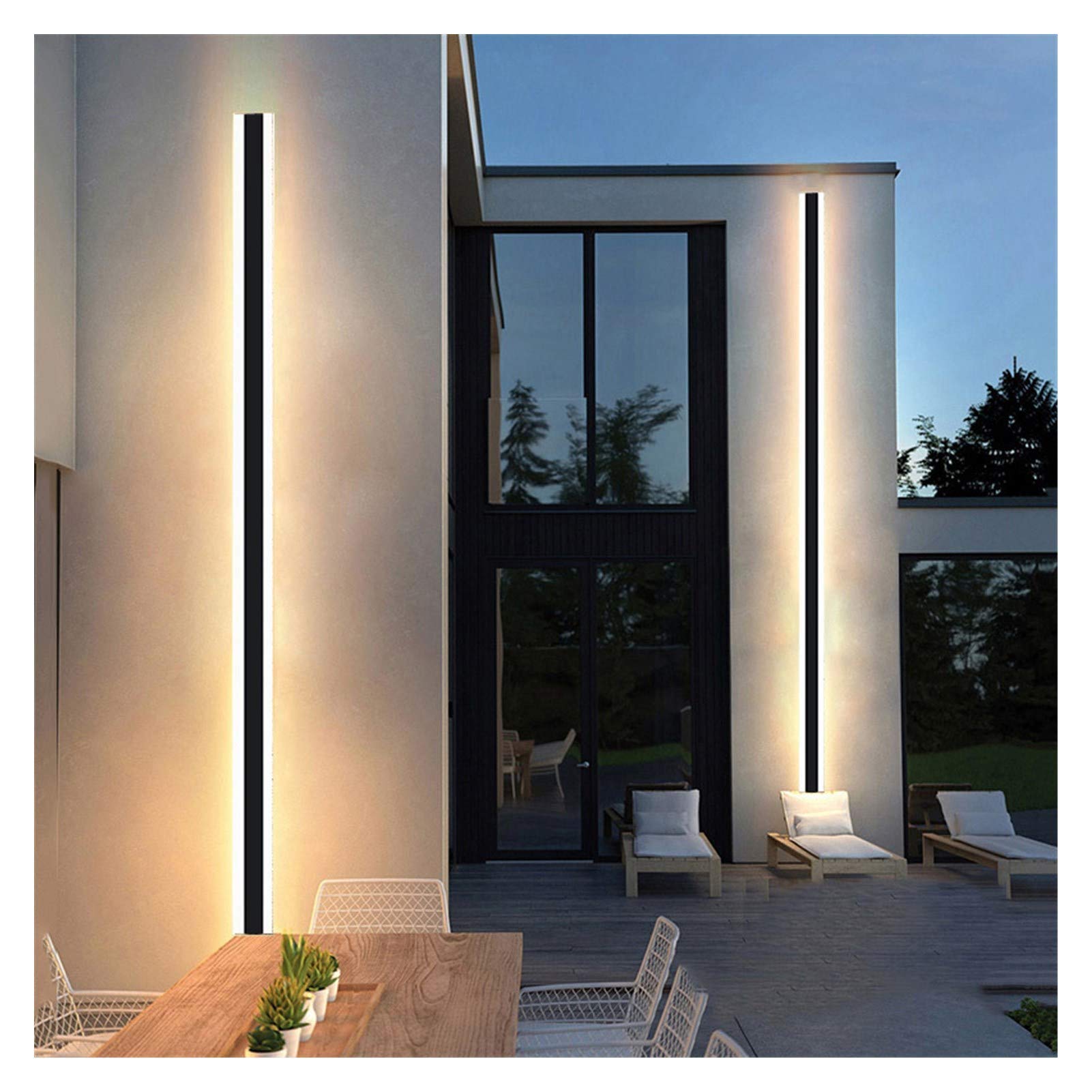 HCZKIUJY Outdoor Wall lamp Modern Waterproof Outdoor Long Strip LED Wall lamp IP65 Aluminum Wall Light Garden Porch Sconce Light Sconce Luminaire (30cm-Cold white)
