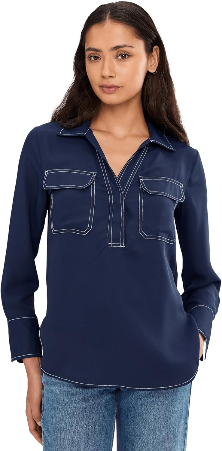 Vince Camuto Women's Half Placket with Two Front Pockets