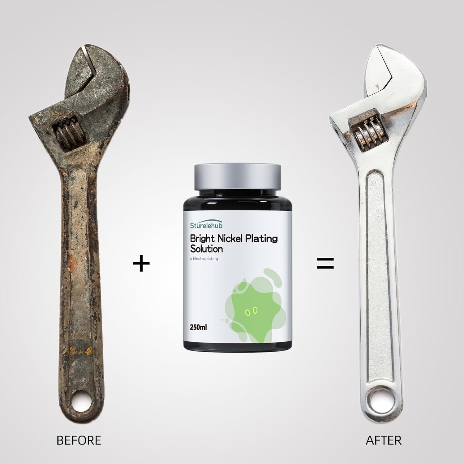 Bright Nickel Plating Solution, 250ml, Electroplating Solution, Excellent Corrosion Resistance, High Hardness, Excellent Electrical Conductivity