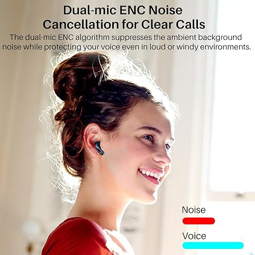 Miniatura 5 de TOZO Auriculares inalámbricos T20 Bluetooth 48.5 horas de reproducción con pantalla digital LED, IPX8 impermeable, doble micrófono con cancelación
