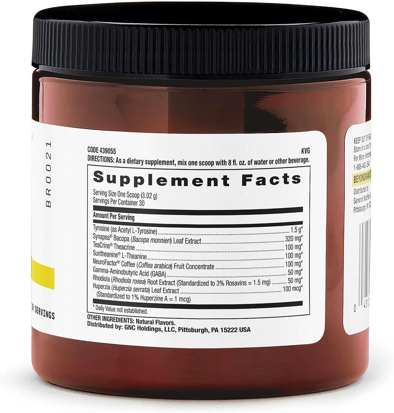 BEYOND RAW Chemistry Labs Nootropic Powder, Cognitive Enhancer and Memory Support, 30 Servings
