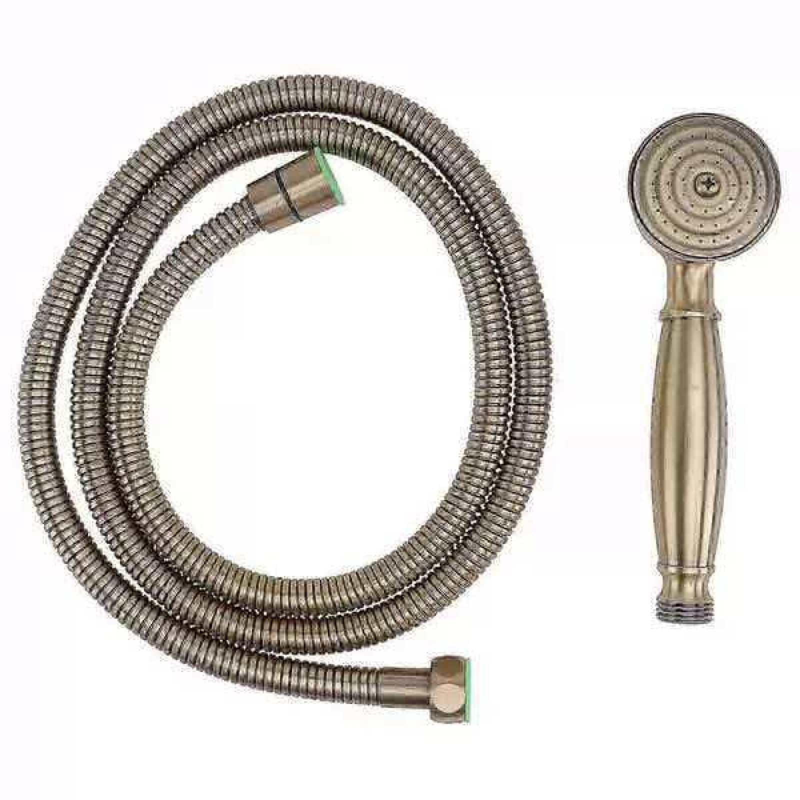 Fanjubei Ancient Green Spray Head + Soft Tube All-Copper Shower Pressurized Handheld Shower Nozzle With Antique Nozzle + Hose