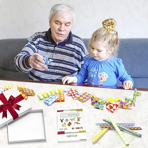 Vista 6 de Paquete de 24 cubos de 24 bloques de mini cubo de serpiente, cubos de rompecabezas mágicos de velocidad para niños, rellenos de bolsas de fiesta