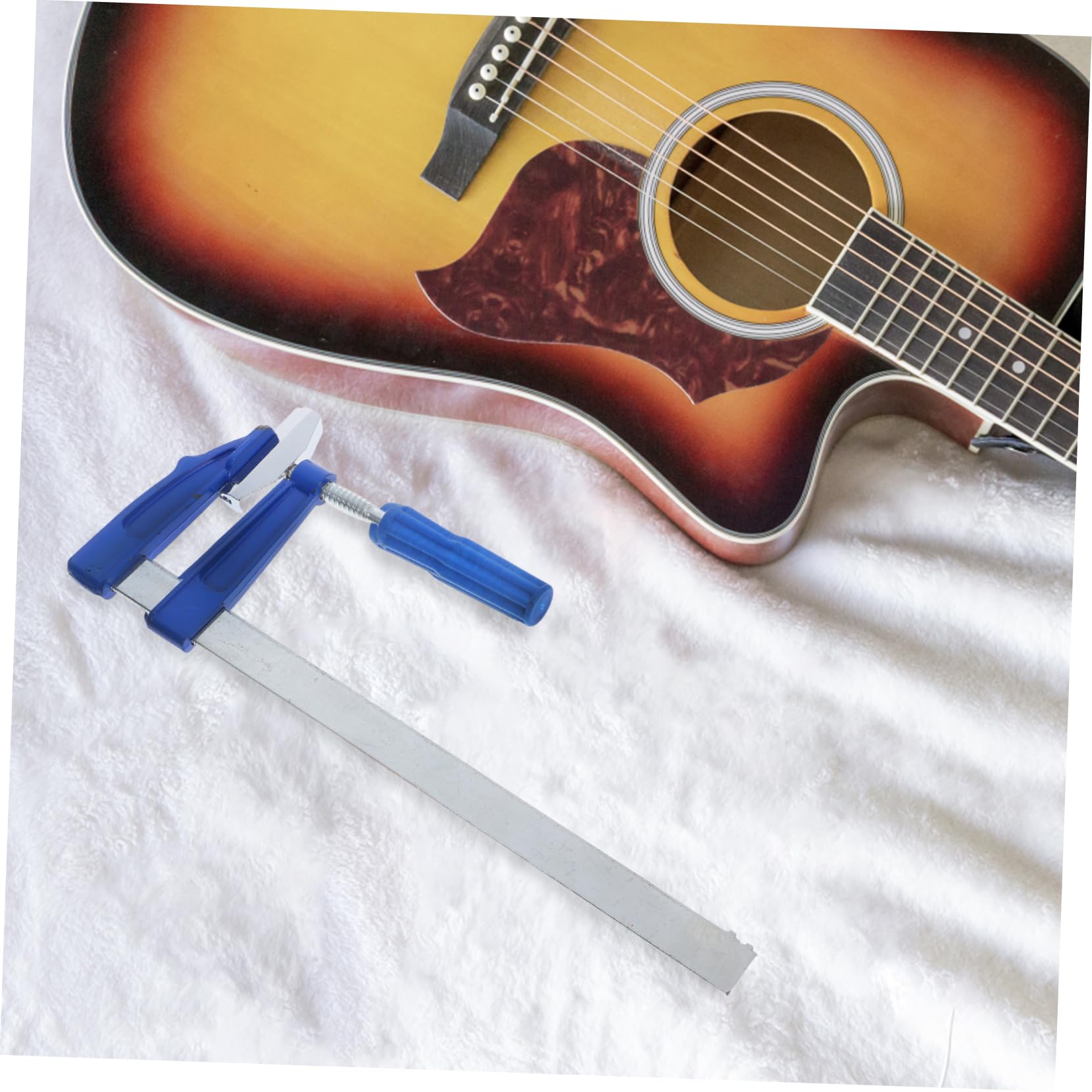 Set Utensile Pressa Tasti R200 per Chitarra Elettrica | Lavorazione Artigianale, Metallo e Legno, Blu, 1 Pezzo Soundhole in Legno e Chiave