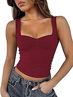 ForeFair Y2K Ruched Backless Crop Top for Women - Sleeveless Sexy Strappy Tank Slim Fit Summer Going Out Tops