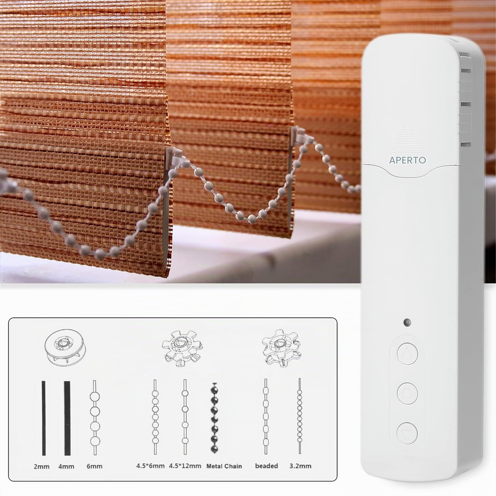 Motore intgente della tenda del tallone di tiro HUIOP Tuya ZigBee TM616EGZT Motore intgente per tende con perline a trazione Intgent Home Household Hotel Motori elettrici per tende Controllo APP per c
