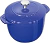 Staub Z1026-726 La Cocotte de Gohan Blueberry, L 7.9 inches 20 cm Rice Pot, 3-Cup Cooking, Induction Compatible, Japanese Authentic Product with Serial Number, Japanese Authentic Sales
