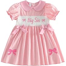 Baby Girl Little Sister Outfit Cotton Linen Tulle Tutu Romper Dress