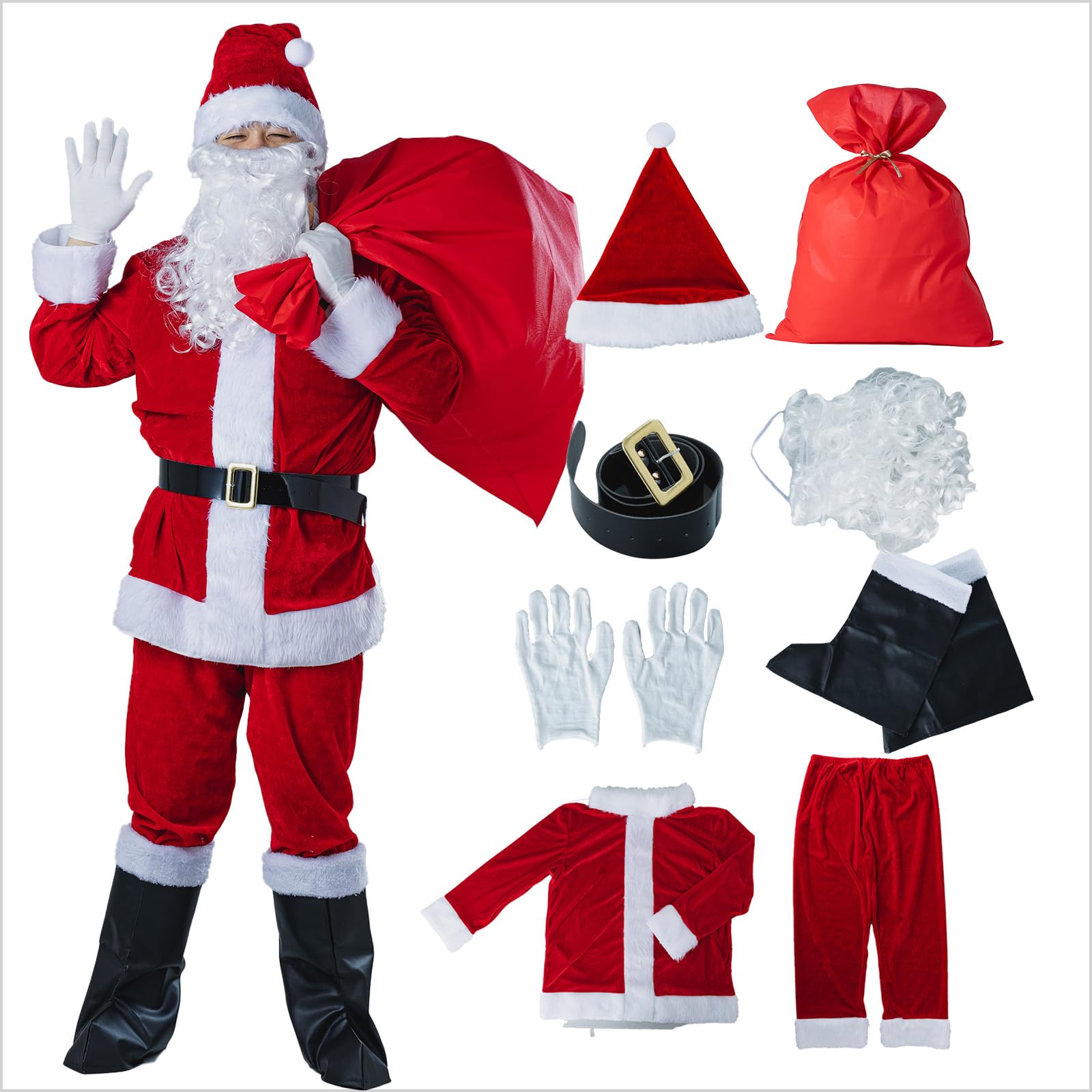Amazon.co.jp: [mitsuhada] サンタクロース 衣装 【3サイズから