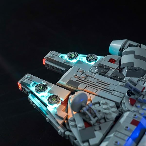 LocoLee Licht Kompatibel mit Lego Millennium Falcon, Nur Lichter Set - Kein Modell, Licht BeleuchtungSet Compatible with LEGO 75375 Millennium Falcon Sternenschiffs (Standard Version) - 3