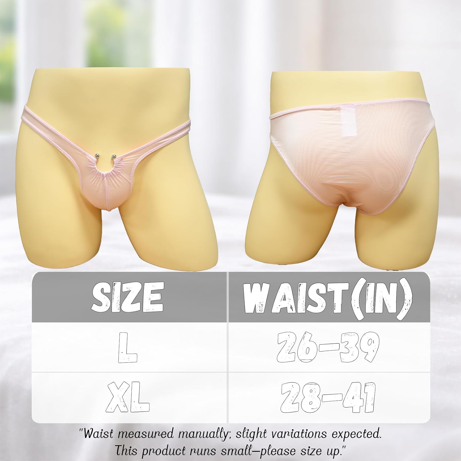 Men’s Open Front Separate Pouch Thong with Shapeable Ring Sheer Sexy Novelty Underwear Lingerie for Men