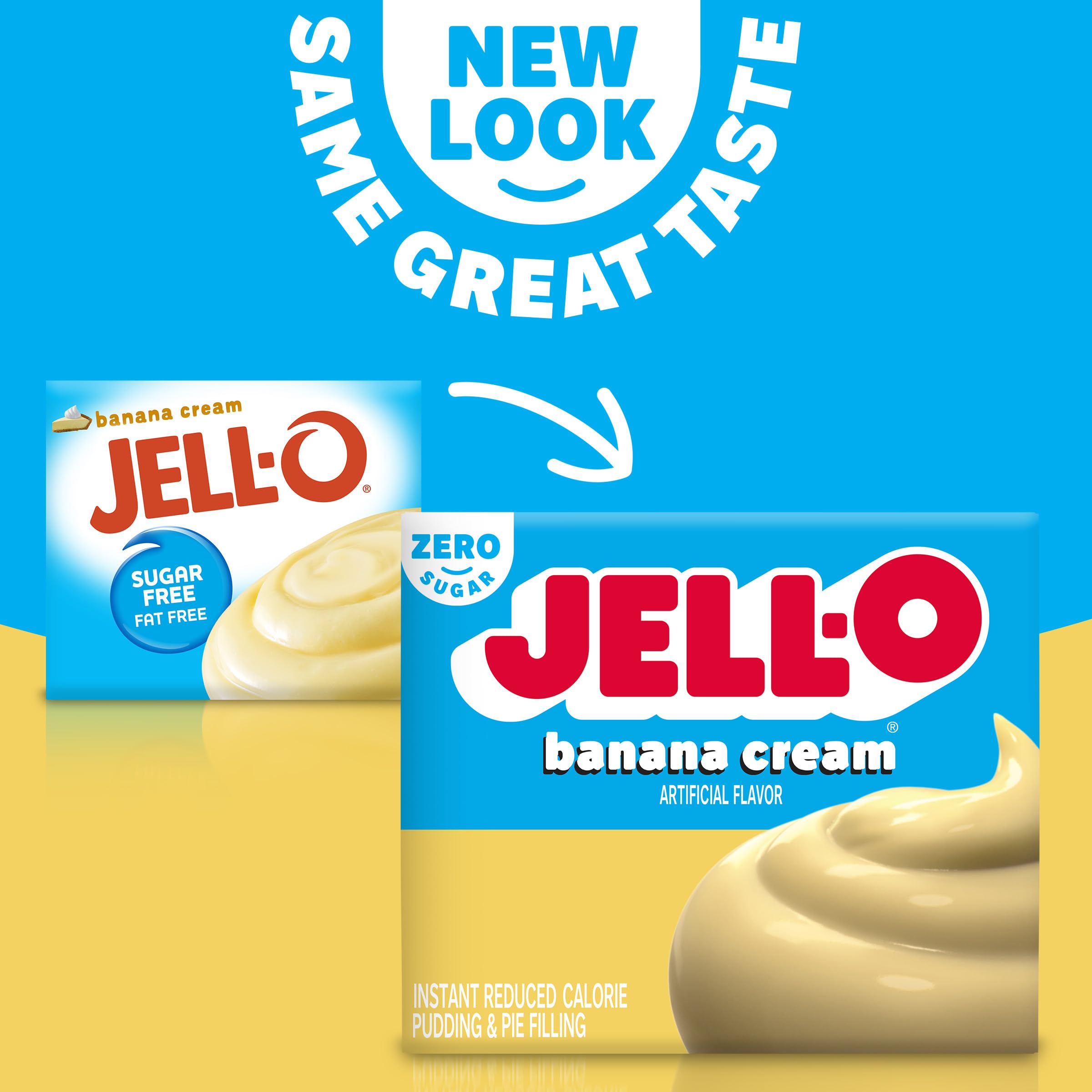 Jell-O Banana Cream Zero Sugar Instant Reduced Calorie Pudding Pie Filling Mix 0 9 oz Box — view 4
