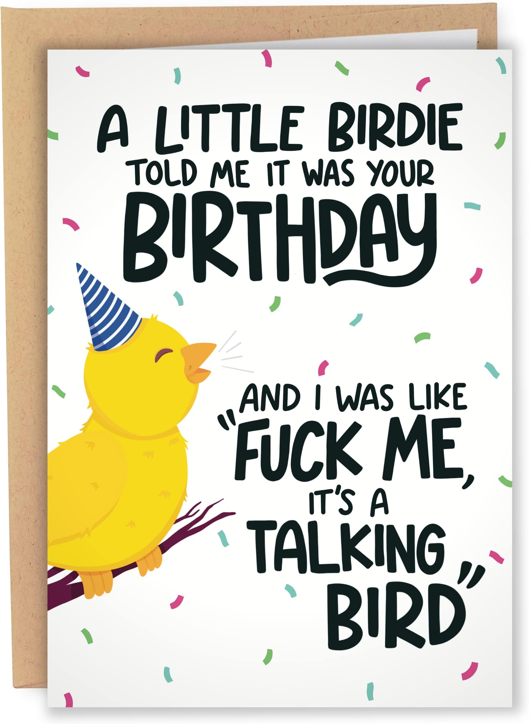 Sleazy Greetings Funny Birthday Card for Men Women | Little Birdie Told Me It Was Your Birthday Card For Him Her 21st 30th 40th 60th Birthday Card