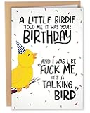 Sleazy Greetings Funny Birthday Card for Men Women | Little Birdie Told Me It Was Your Birthday Card For Him Her 21st 30th 40th 60th Birthday Card