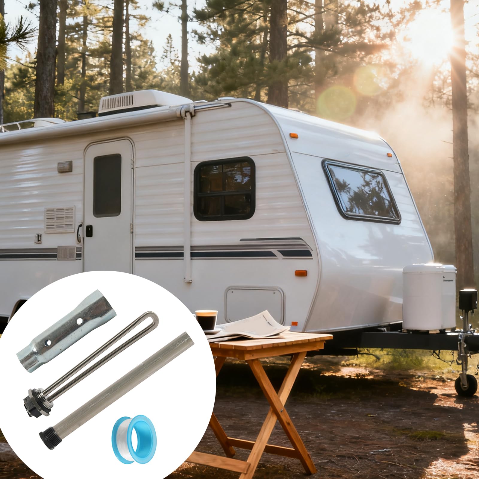 Set di ricambio per riscaldamento rapido 520900 520789 per scaldabagno elettrico per camper, include asta anodo e scaldabagno