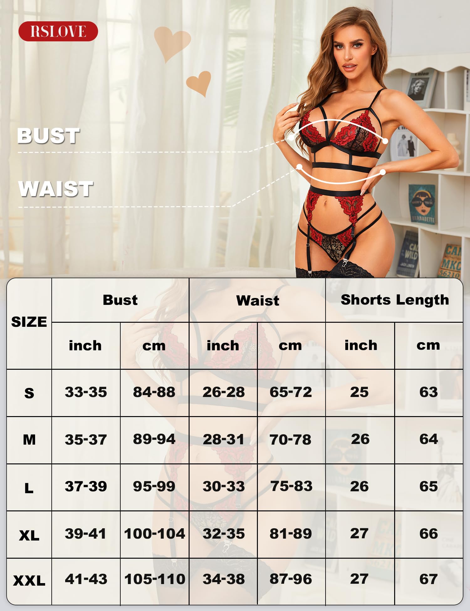 ZXLIHS Conjunto de lencería Sexy para Mujer con Sujetador y Bragas de Encaje Floral, 3 Piezas con Liguero