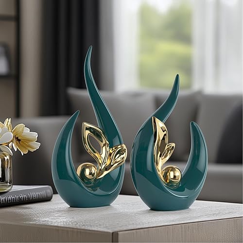 Miniatura 2 de Acento de decoración del hogar, estatua abstracta de cerámica y esculturas para sala de estar, decoración moderna de mediados de siglo para