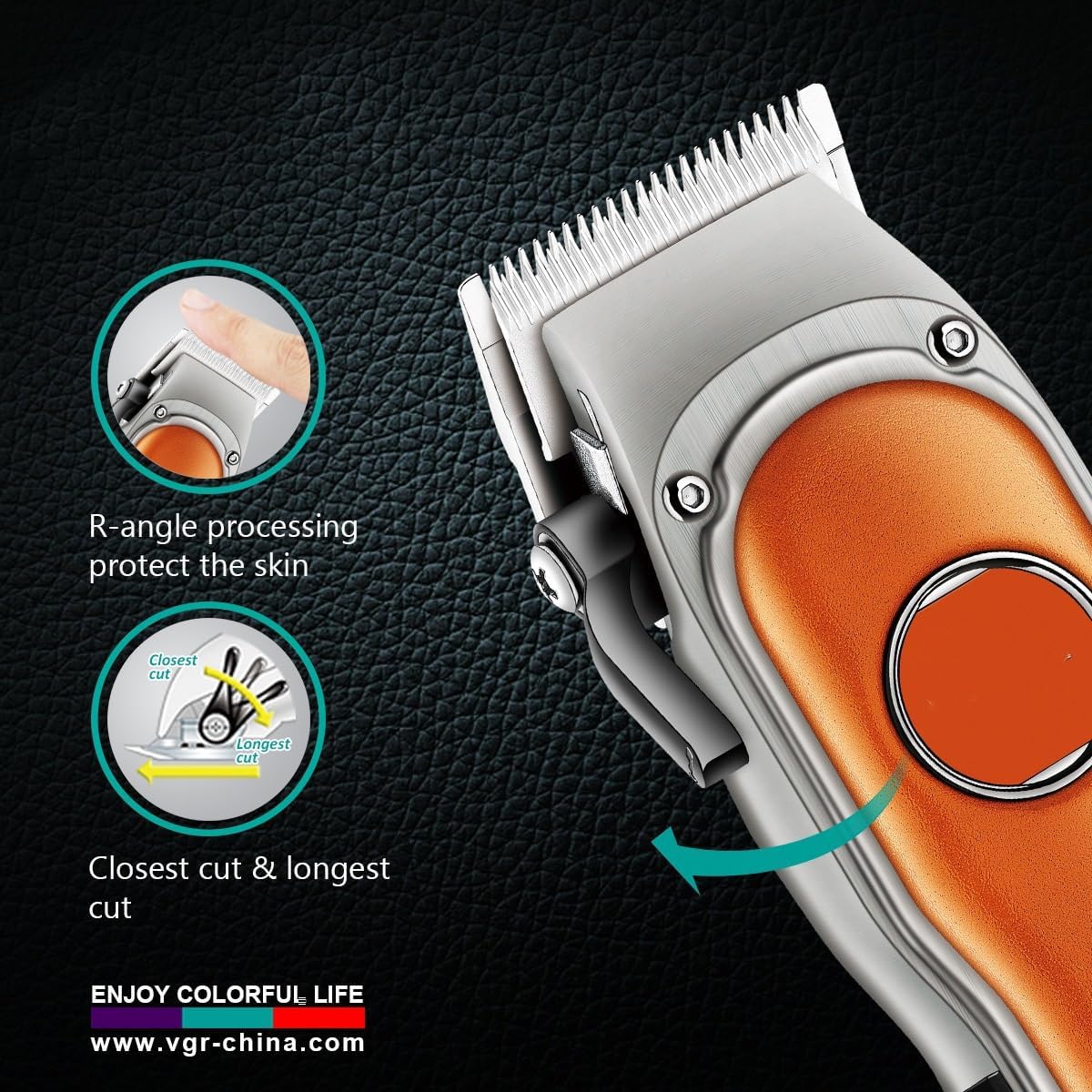 Electric Hair r rs for Men Professional Trimmer LED Display Cutting Machine Adjustable Barber for Salon(Orange)