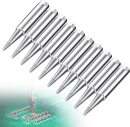 10 puntas de soldador, puntas de repuesto 900M-T-B, puntas de soldadura para estación de soldadura 936, 937, 938, 969, 8586, 852D