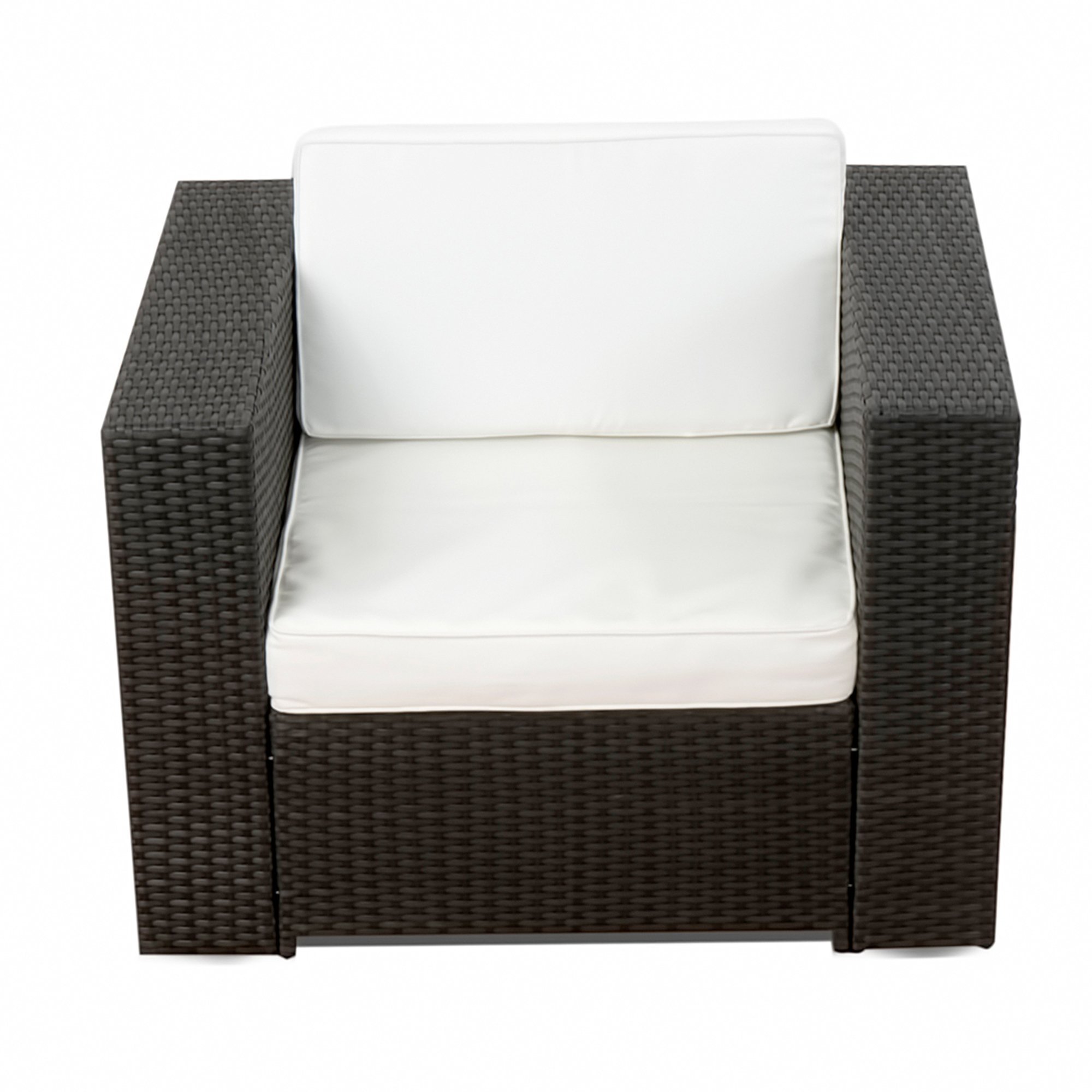 (1er) Polyrattan Lounge Möbel Sessel schwarz - Gartenmöbel (1er) Polyrattan Lounge Sessel, (1er) Polyrattan Lounge Sofa, (1er) Polyrattan Lounge Stuhl - durch andere Polyrattan Lounge Gartenmöbel Elemente erweiterbar