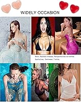 Vista 5 de Pasties - Calcomanías de silicona autoadhesivas para rave, diseño de corazón, pétalos de pecho, reutilizables, para mujeres, club, 2 pares