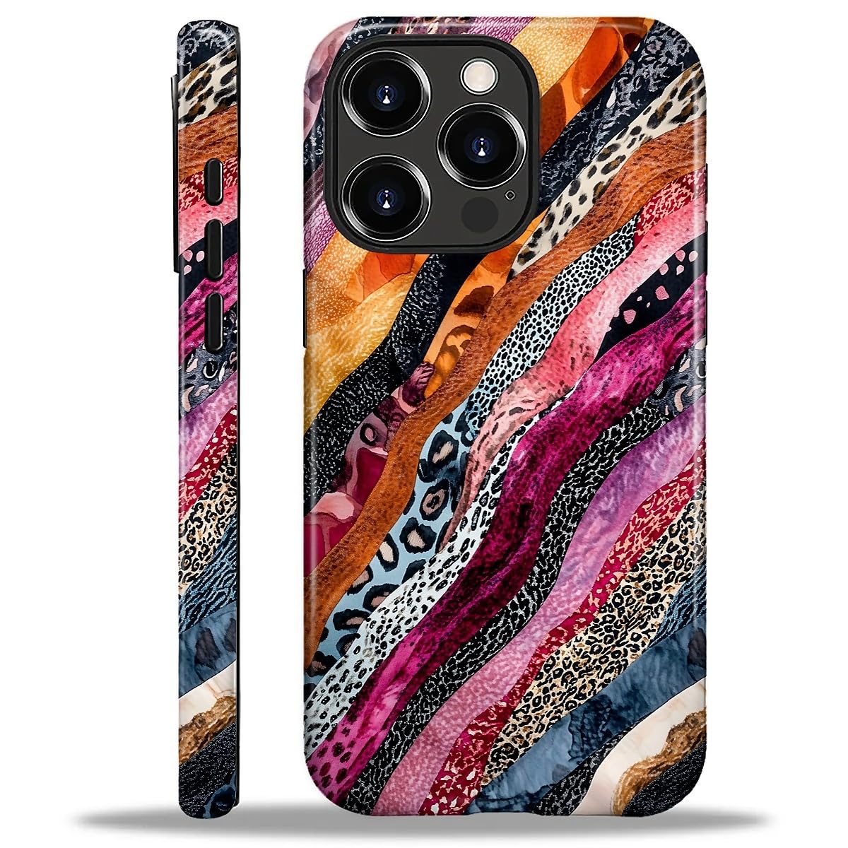 Compatible with iPhone 16 Pro Max Case, Hybrid 2-Layer Case Shockproof Anti-Scratch for Girl Women Boy Men, Wild Stripes for iPhone 16 Pro Max