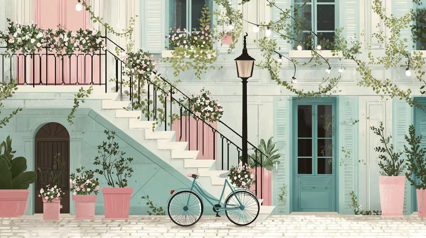 Pintar por Numeros Adultos, Bicicleta De Farola, 70x90cm 7JGWX-305