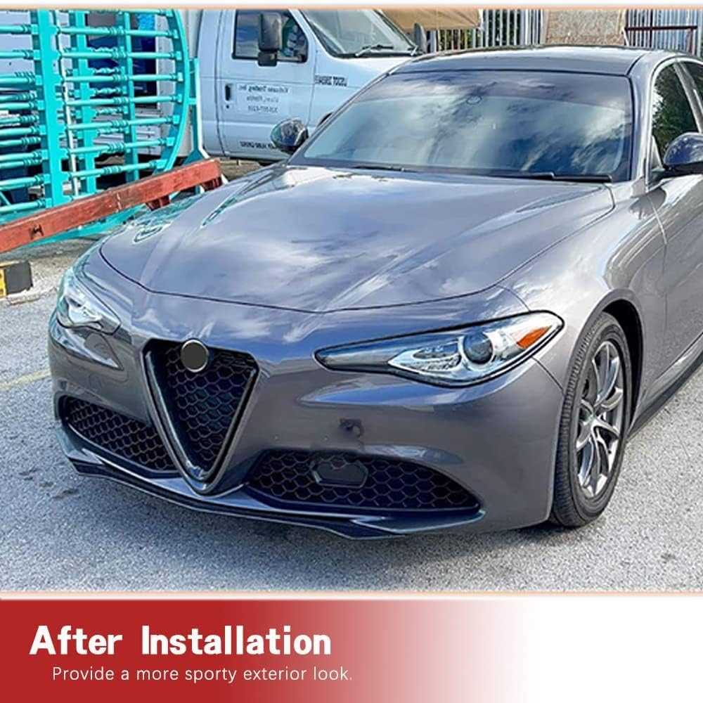 Carbon Fiber Front Bumper Lip Fits for Alfa Romeo Giulia Base 2015-2020 Black Front Lip Spoiler Body Kit Factory Outlet