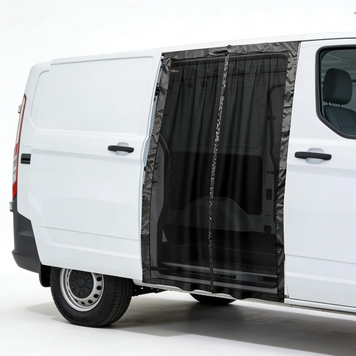 59" H x 43" W Van Bug Screen Fit for Mercedes-Benz Metris & Ford Transit Connect Sliding Door, Easy Install Insect Mesh with Center Magnetic Closure, Hook and Loop Around