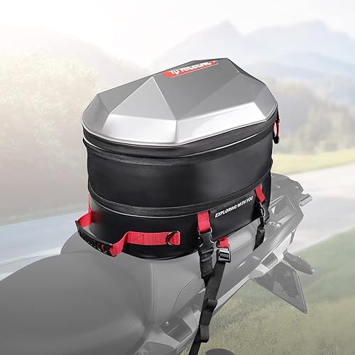 Miniatura 2 de NICECNC Mochila rígida para casco de motocicleta, 38 L, gran capacidad, bolsa de asiento trasero de motocicleta, bolsa de almacenamiento expandible