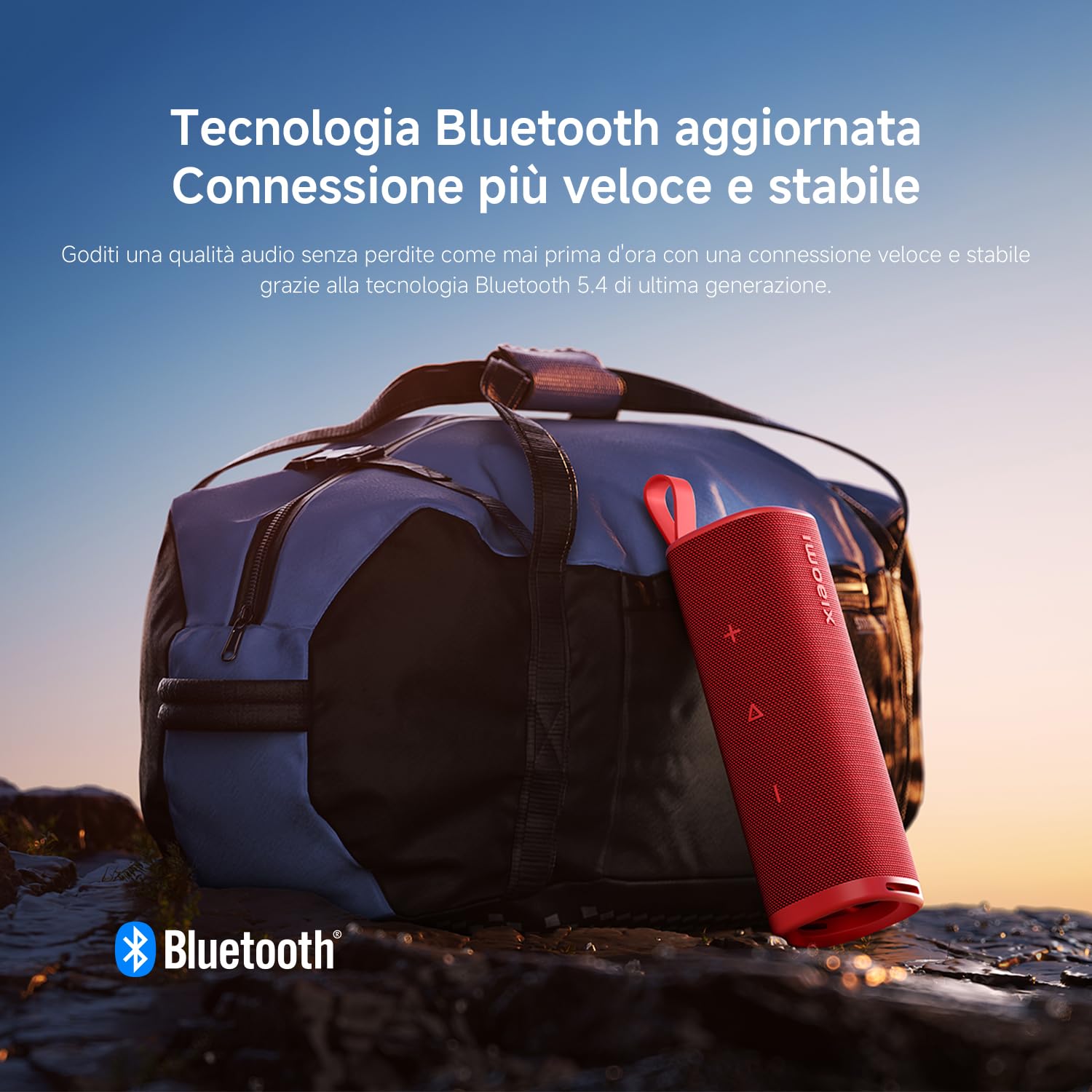 XIAOMI Sound Outdoor Cassa Bluetooth Portatile 30W, Suono Potente e Dinamico, 12 Ore di Autonomia, IP67 Waterproof, TWS Pairing, Bluetooth 5.4, Design Elegante e Portatile, Rosso
