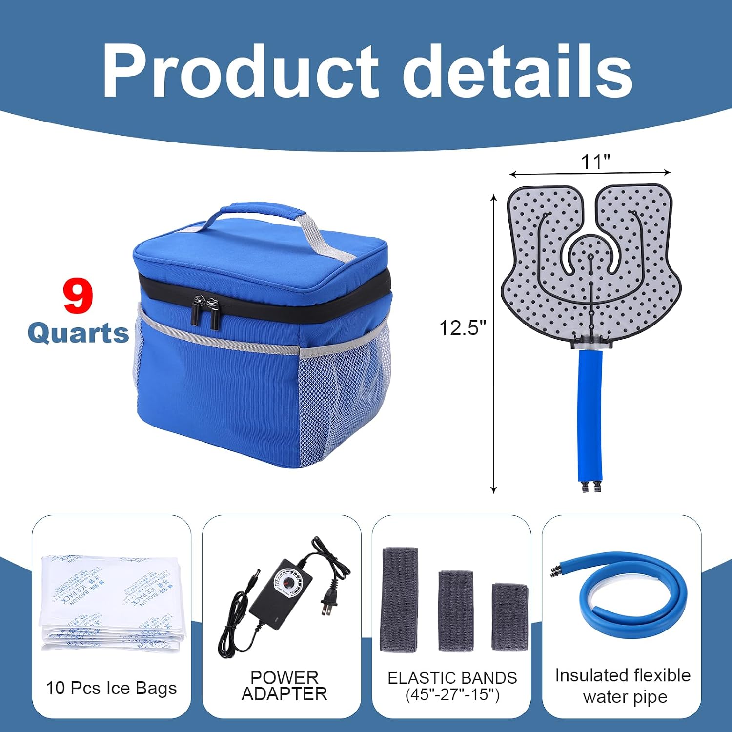 Portable Ice Therapy Machine for Post-Operative Recovery, Sports Injuries, Knee Pain, Sprains, Swelling, Knee Replacement Recovery System with Silent Pump, Speed Control Cold Therapy Device (S)