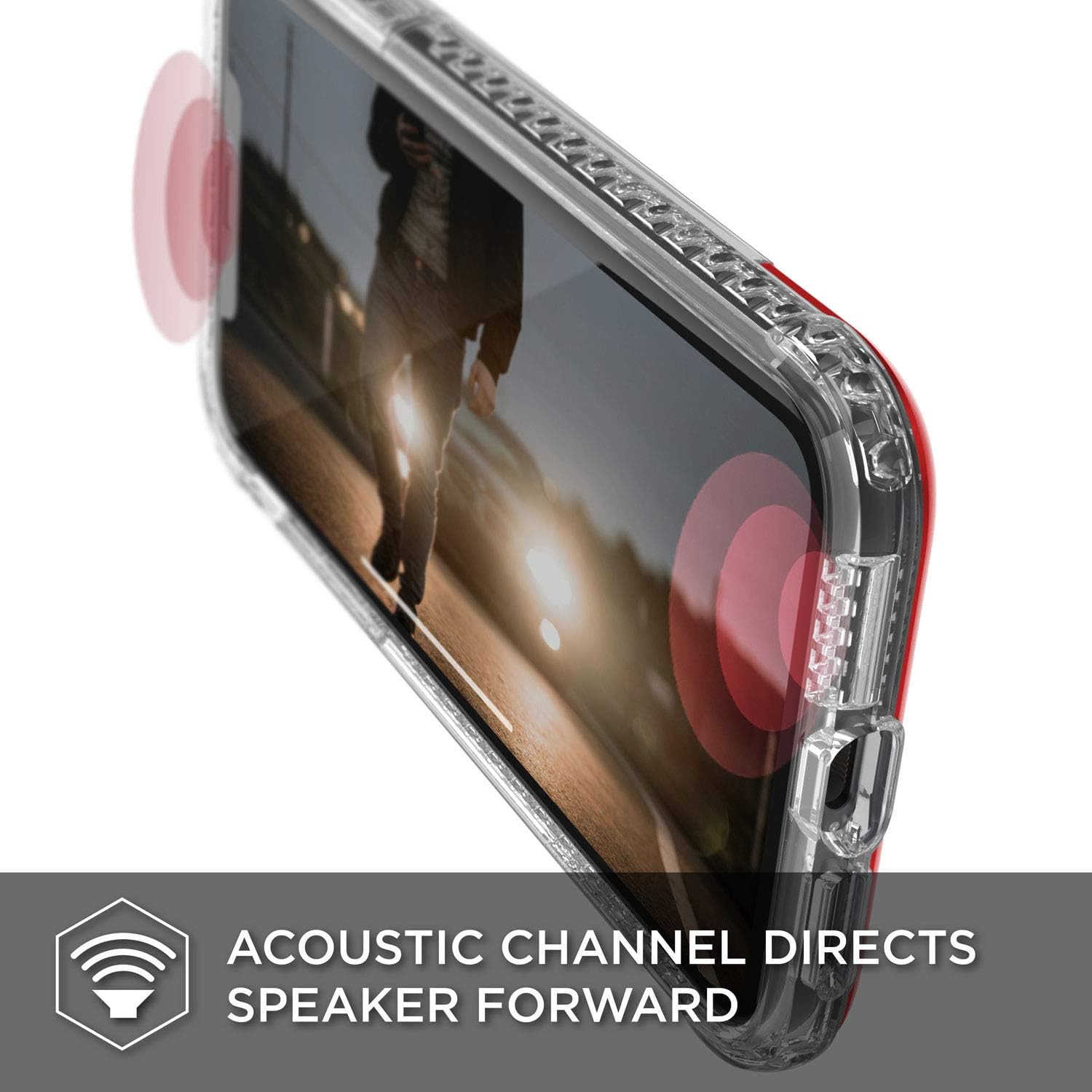 Raptic Air, Compatible with Apple iPhone XR (Formerly X-Doria Air) - Military Grade Drop Tested, Anodized Aluminum, TPU, and Polycarbonate Protective Case for Apple iPhone XR, 6.1 Inch LCD Screen, Red