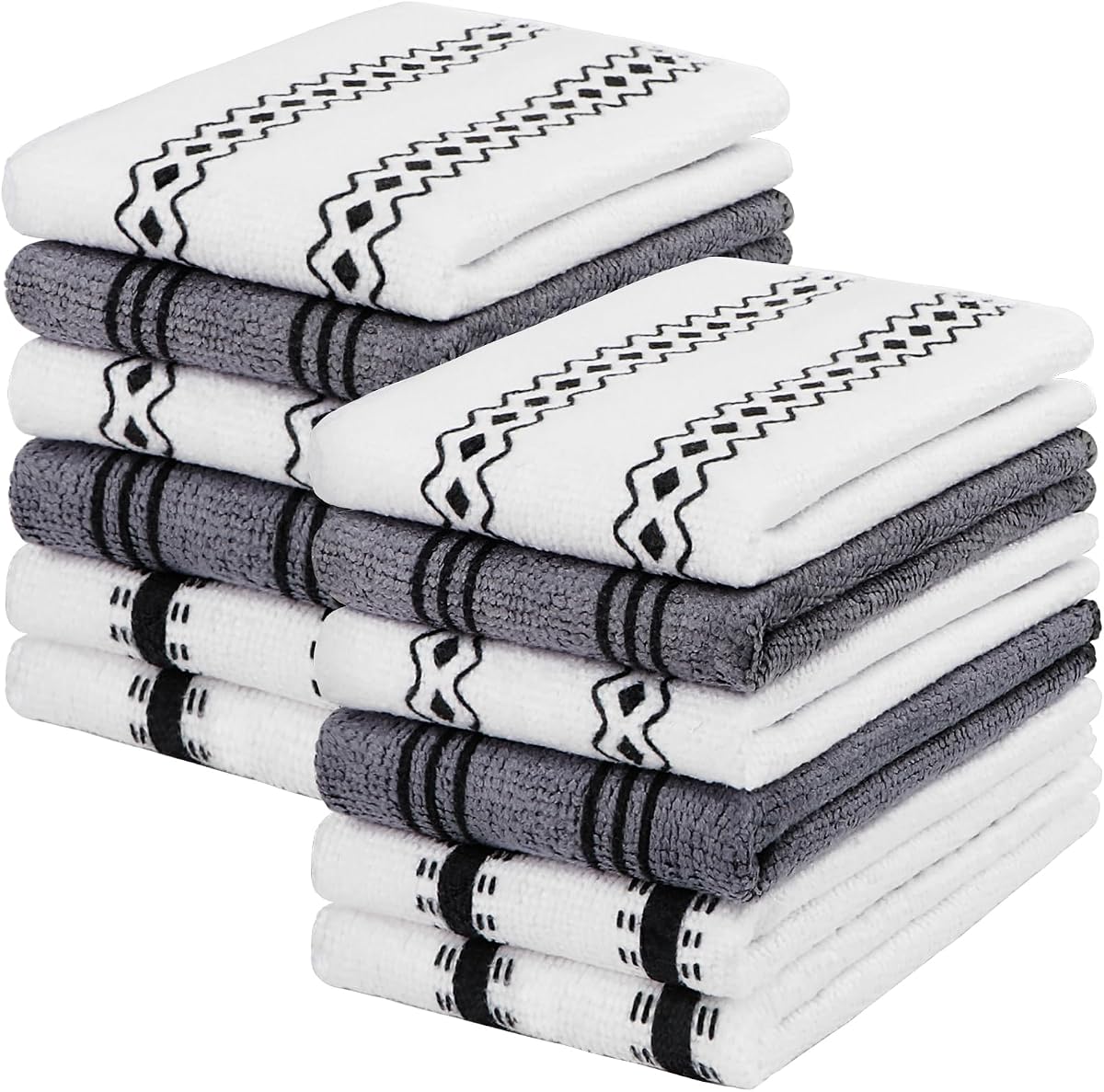 HOMEXCEL Paño de limpieza de microfibra, paquete de 12 toallas de cocina, sin pelusas, sin arañazos, altamente absorbentes, reutilizables para cocina y hogar