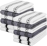 HOMEXCEL 12-Pack Microfiber Kitchen Towels - Lint-Free, Scratch-Free, Ultra Absorbent Reusable Dish Cloths for Cleaning Kitchen, Household & More