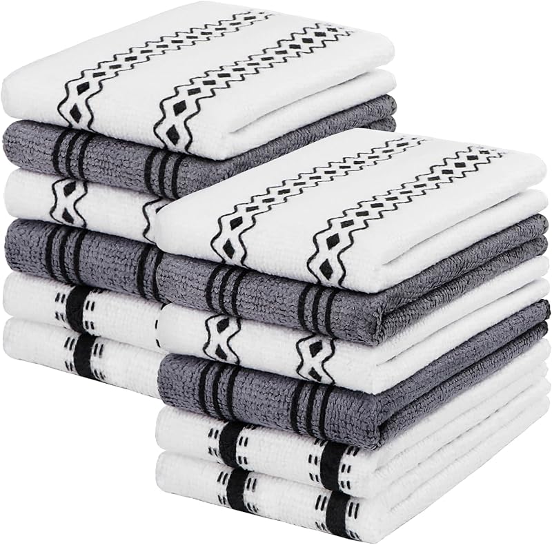HOMEXCEL Paño de limpieza de microfibra, paquete de 12 toallas de cocina, sin pelusas, sin arañazos, altamente absorbentes, reutilizables para cocina y hogar