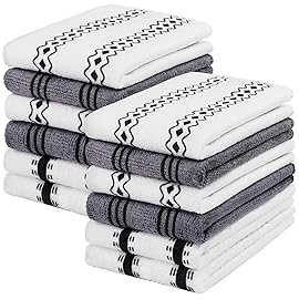 HOMEXCEL Microfiber Cleaning Cloth, Kitchen Towels 12 Pack, Lint Free, Scratch-Free, Highly Absorbent, Reusable Dish Towels for Kitchen and Household