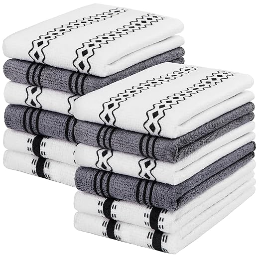 HOMEXCEL Microfiber Cleaning Cloth, Kitchen Towels 12 Pack, Lint Free, Scratch-Free, Highly Absorbent, Reusable Dish Towels for Kitchen and Household