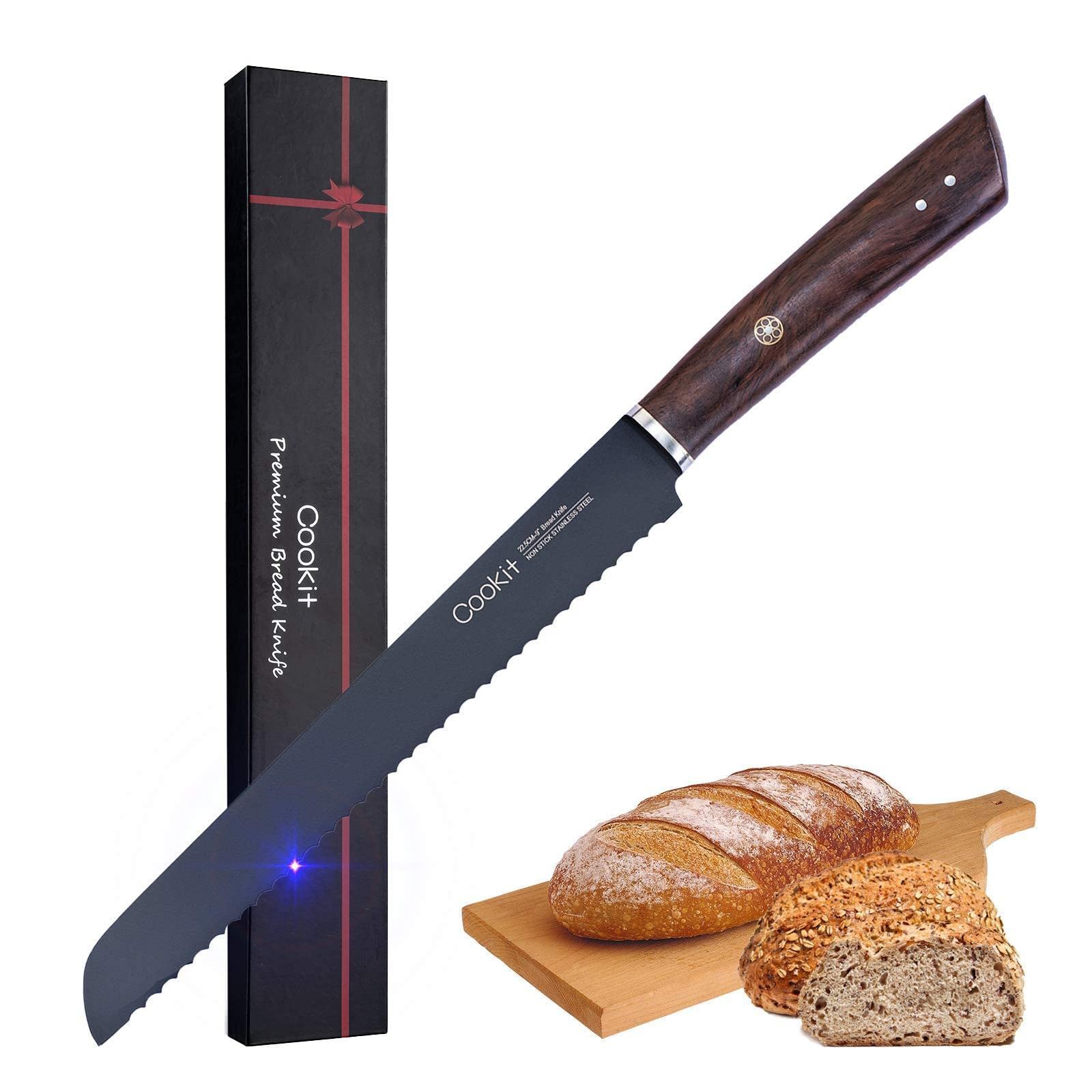 YUEYUAN 9 inch Serrated Bread Knife Professional Bread Knife Chef Serrated Bread Knife Homemade Bread Knife